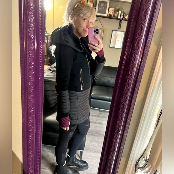 SOIA & KYO โข Mixed Fabric Winter Jacket Coat โข Size XS โข Puffer + Wool - Picture 3 of 16